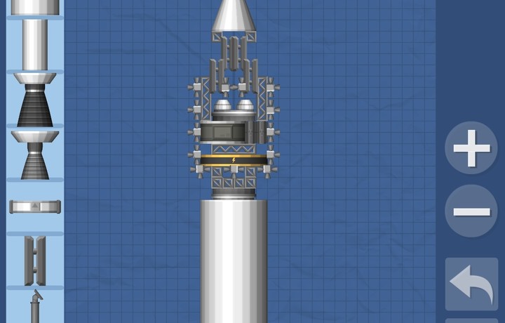 这个就是参与流浪太空计划所使用的火箭探测器。可以搭载降落伞，着陆许多个星球。具有在太空无限飞行的能力