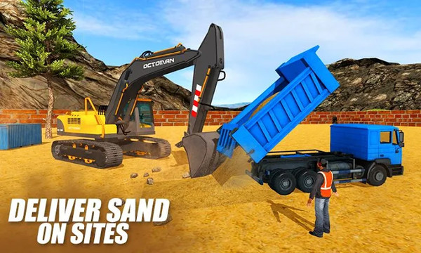 重型挖掘机起重机：建设城市卡车3D图片7