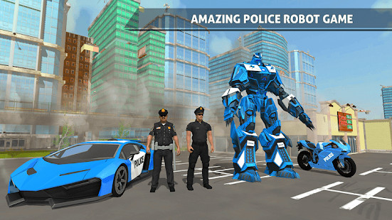 警察机器人汽车游戏 - 警察飞机运输图片6