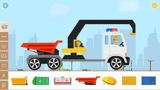 Labo积木汽车2儿童赛车游戏-创造卡车警车消防车的儿童游戏图片1