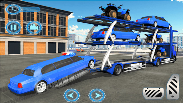 US Police limousine Car Quad Bike Transporter Game图片3