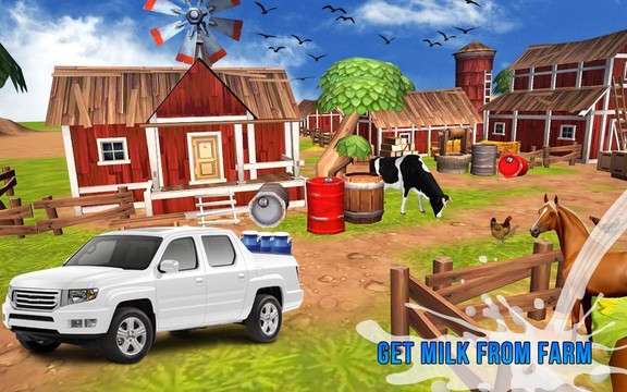 牛奶车送货3D - 乳品运输卡车sim图片4