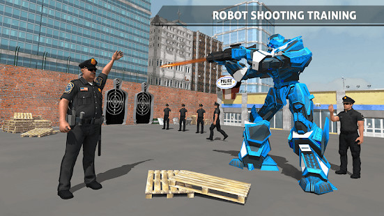 警察机器人汽车游戏 - 警察飞机运输图片2