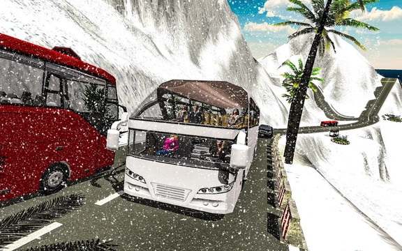 雪总线驾驶模拟器3D-游客长途汽车停車處模拟器 2017图片5