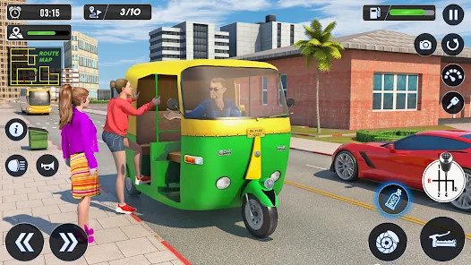 现代的 黄包车 模拟器 游戏 - Tuk Tuk Games图片2