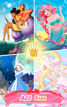 童话公主数字填色 - 画画数字填色童话公主游戏涂鸦图片1
