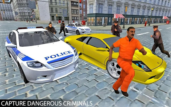 Drive Police Car Gangsters Chase : Free Games图片5