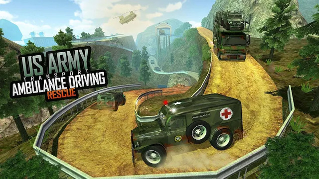 US Army Ambulance Driving Game : Transport Games图片2