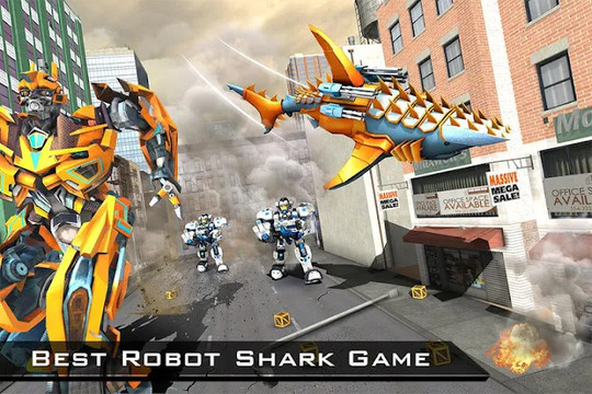 鲨鱼机器人汽车游戏 3d图片3