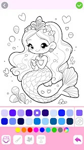 Mermaid Coloring:Mermaid games图片2