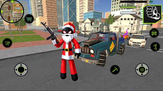 Santa Claus Stickman Rope Hero Gangstar Crime图片1