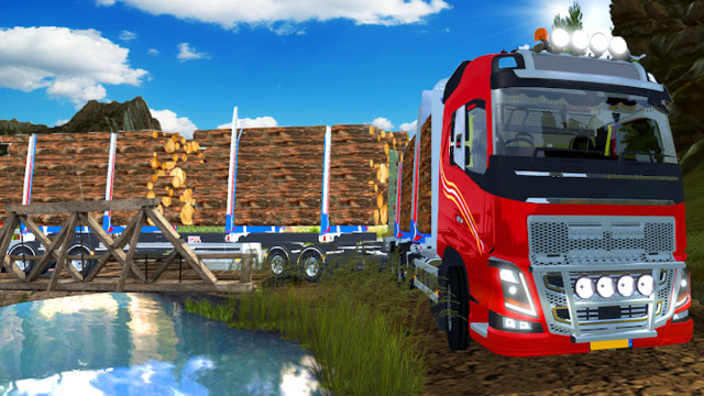 Offroad Logging Cargo Truck Semi Trailer : Hill图片3