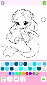 Mermaid Coloring:Mermaid games图片1