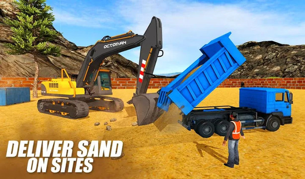 重型挖掘机起重机：建设城市卡车3D图片4