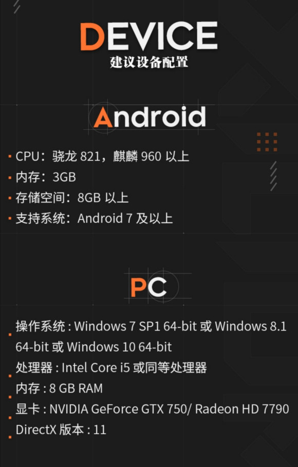 少前2的pc和手机配置