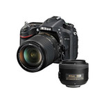 尼康（Nikon） D7100 单反双镜头套机（18-140mmf/3.5-5.6G 镜头 + DX 35mm f/1.8G自动对焦镜头）黑色