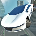 Futuristic Flying Car Driving