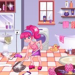 家庭清洁游戏女孩