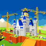 城堡建筑游戏起重机和装载机