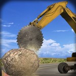 重型挖掘机：石材切割机
