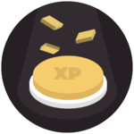 Level Up Button Gold - XP Play Games