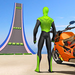 超级英雄自行车特技GT赛车 - 大型斜坡游戏
