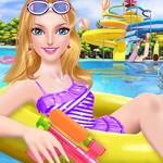 夏日时尚美容沙龙 - 我的水上乐园假期！