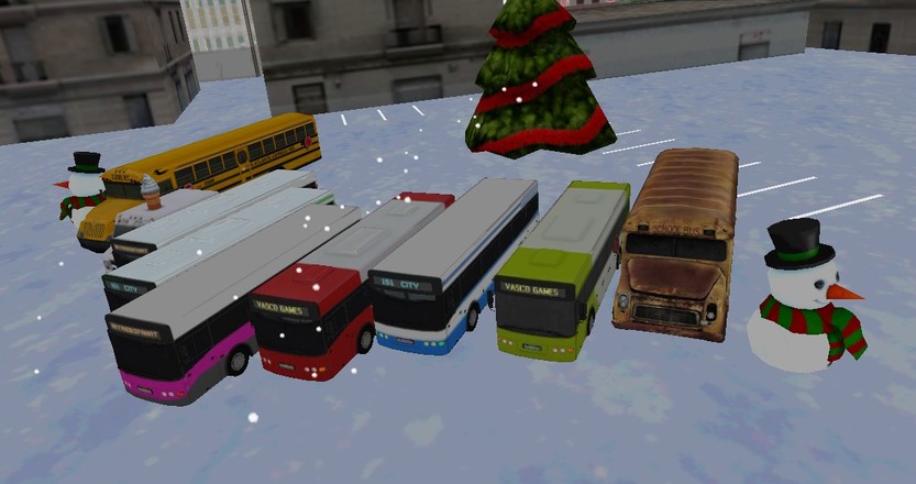 公车冬天停车场 - 3D游戏截图4