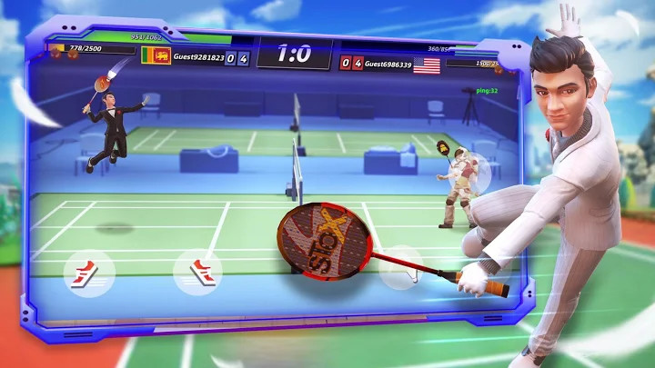 决战羽毛球 - 免费3D多人体育游戏修改版截图4