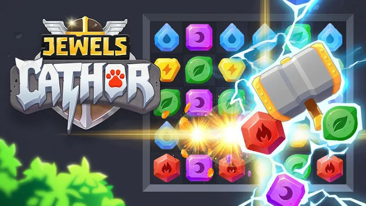Jewels Thunder Cat Match 3: Lost Temple截图4