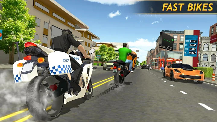 警察自行车赛车免费 - Police Bike Racing Free截图2