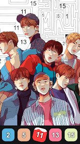 Kpop Paint by Numbers BT21截图3