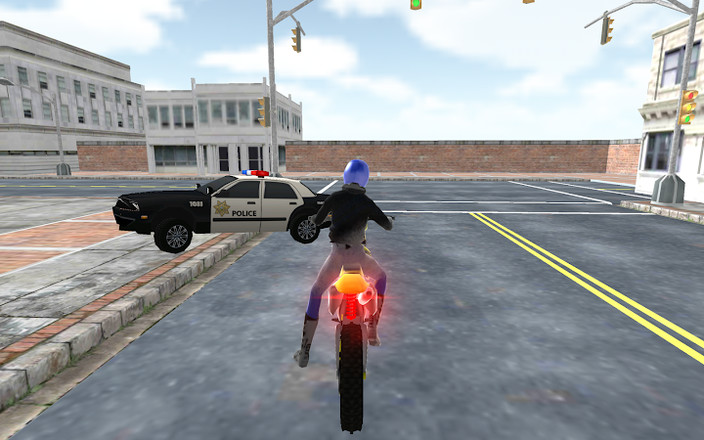 摩托车驾驶模拟器-警察追逐游戏截图1