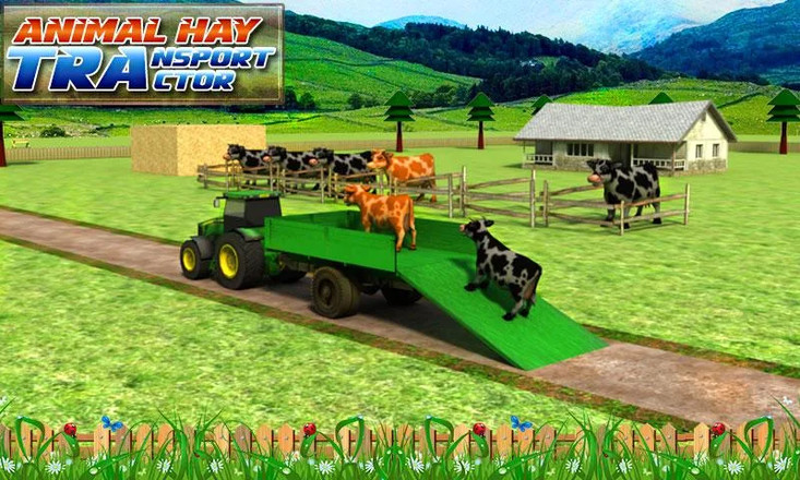 动物和干草运输拖拉机截图2