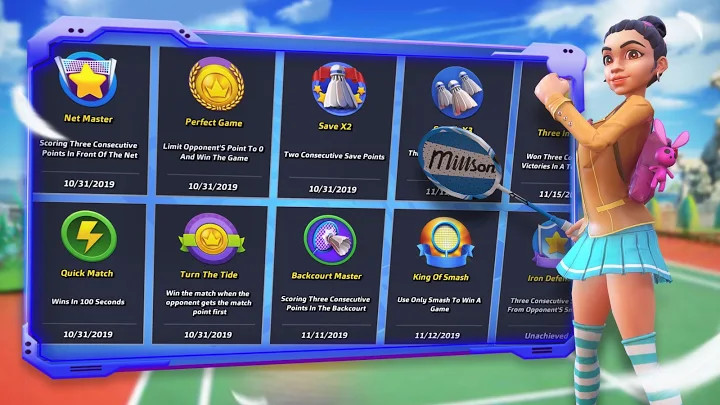 决战羽毛球 - 免费3D多人体育游戏修改版截图1