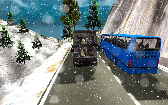 雪总线驾驶模拟器3D-游客长途汽车停車處模拟器 2017截图2