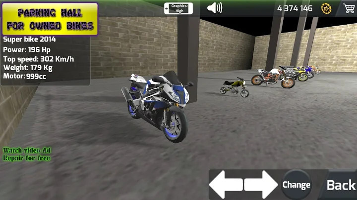 Motorbike  Online Drag Racing - Wheelie racing 3D截图2