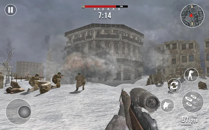 World War 2 Winter Heroes - Free Shooting Games截图2