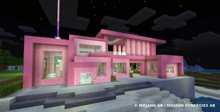 Pink house with furniture. Craft maps and mods截图6