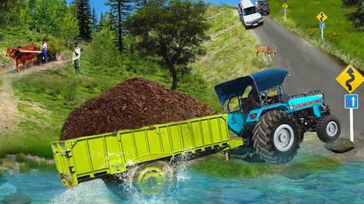 Heavy Tractor Trolley Game 3D截图4