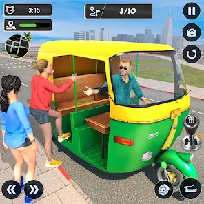 现代的 黄包车 模拟器 游戏 - Tuk Tuk Games截图3