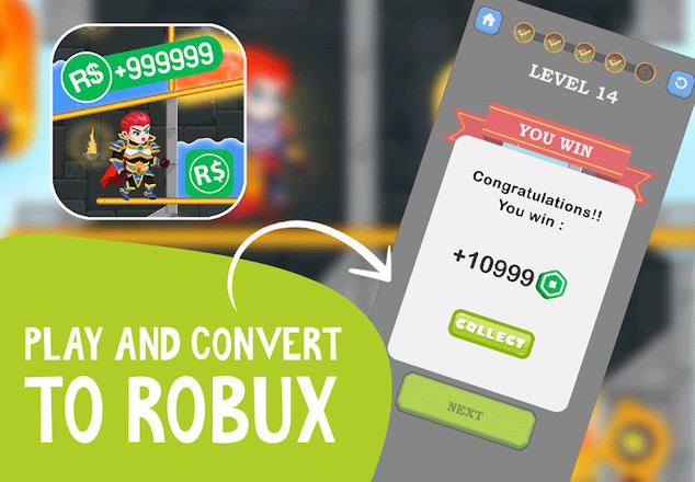 Free Robux Hero Rescue & Pull Pin puzzle截图1