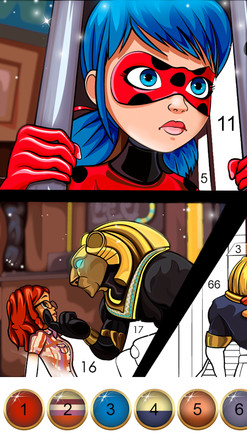 Miraculous Ladybug & Cat Noir. Color by number截图3