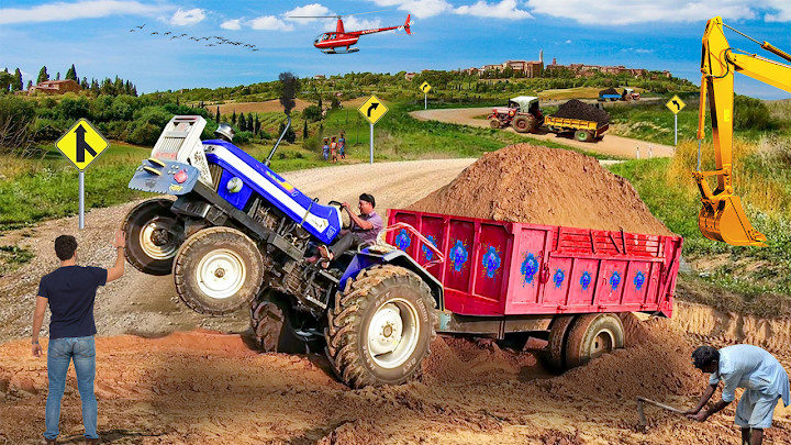 Cargo Tractor Trolley Simulator Farming Game 2021截图4