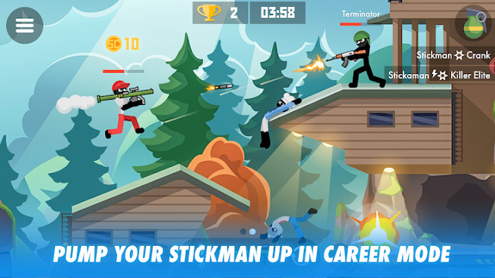 Stick Combats: Multiplayer Stickman Battle Shooter截图2