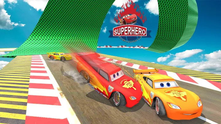 Splashy Superhero Vertigo racing : lightning car截图3