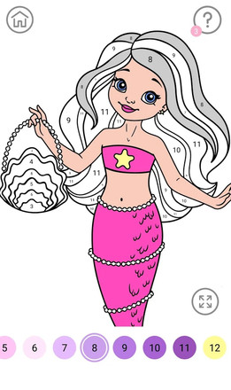 Girls Coloring Book - Color by Number for Girls截图4