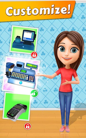 超市收银机Sim：女孩收银员游戏截图5