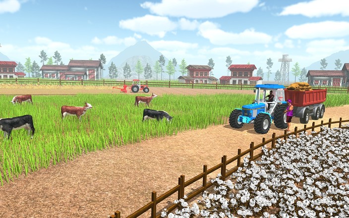 重型拖拉机推车货物：农民模拟器截图7