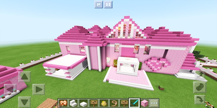 粉紅色的娃娃屋。 MCPE地圖截图8